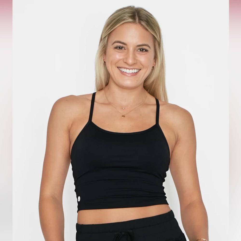 Senita Black Crop Tank Top